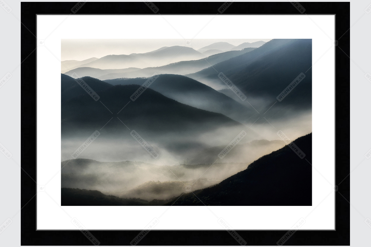 Framed photo with a landscape from the Rhodope Mountains